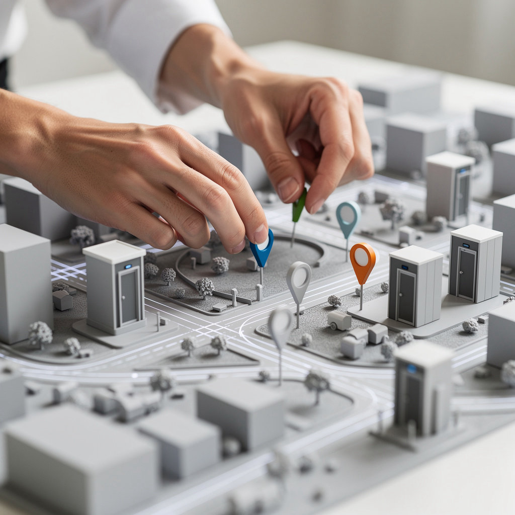 BeWoTo UG KI-Standortplanung mit Datenanalyse, Algorithmus und Optimierungsergebnis für öffentliche Toiletteninfrastruktur